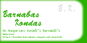 barnabas kondas business card